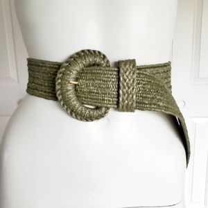 Roc elastic green woven belt S/M